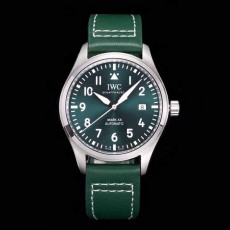 IWC PILOTS 마크 오토매틱 스테인레스 스틸 레더 40mm 시계 REF 노 IW328201 IW328205