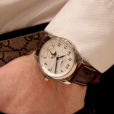 론진 마스터 컬렉션 싱글 문페이즈 레더 스트랩 40MM L2.909.4.78.3