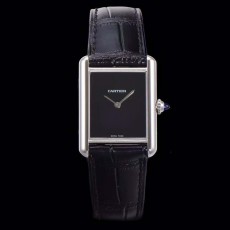 까르띠에 탱크 쿼츠 블랙 다이얼 여성용 29.5*22mm 시계 WSTA0071