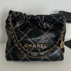 샤넬 22백 Shiny Calfskin & Gold-Tone Metal Black Ref. 2사이즈 AS3261 B13797 94305
