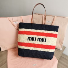 미우미우 라피아 코튼 토트백 5BG228 V OOO 2DO3 (3칼라)