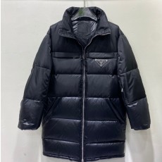 프라다 솔리드 하이넥 하프 패딩 남성 블랙 SGB795S2121YNS