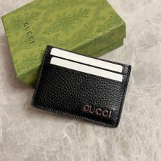 구찌 남성 메탈 로고 레더 카드 지갑(블랙) 771157