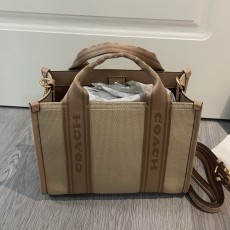 코치 다크 내츄럴 멀티 캔버스 스무스 레자 미니 토트 레이디스 FCAQ02