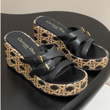 디올 여자 슬리퍼 라마조네 웨지힐 뮬 9CM 3컬러 KCO267RAC