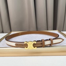 셀린느 여자 미디엄 트리옹프 벨트 텍스타일 올오버 카프스킨 내추럴 탄 2.5CM 45AZL2AJW