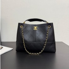 샤넬 쇼핑백 카프스킨, 골드 메탈 블랙 AS5657
