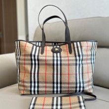 버버리 HIGHLANDS 하이랜드 체크 카바스 토트백 81122221