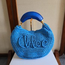 25FW 끌로에 토트백 블루 CH25US902P08