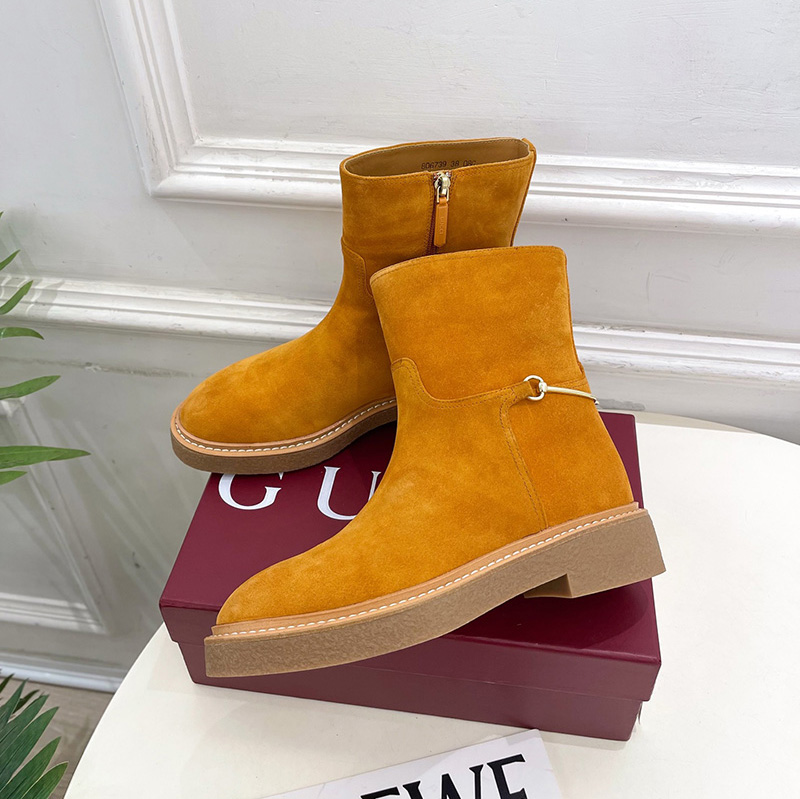 구찌 EDITH 홀스빗 스웨이드 여성 앵클 부츠 811378