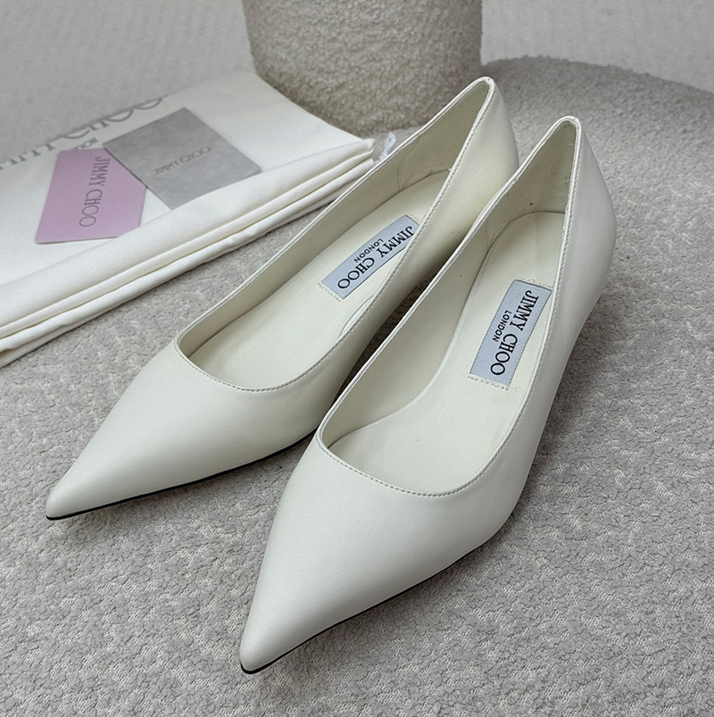 지미추 지미 추 아멜리아 35 가죽 신발 3.5CM 화이트  143185739