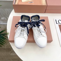 미우미우 레더 스니커즈 네이비 5E532E