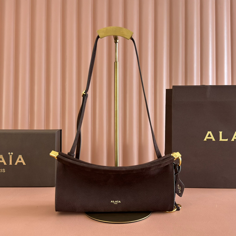 알라이아 렉탱귤러 지퍼  숄더백 와인 M AA1S01430CA214