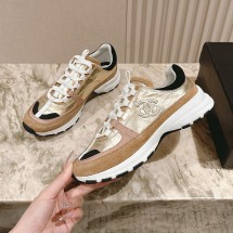 샤넬 25FW CC로고 라미네이티드 벨벳 스니커즈 골드 G46609