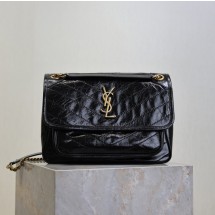 생로랑 니키 미듐 체인 백 블랙 633158