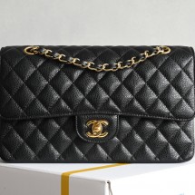 샤넬 클래식 미듐 캐비어 플랩백 금장 A01112