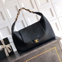 샤넬 25K 브랜드 로고 클래식 히피백 송아지가죽 숄더백 AS5834