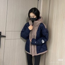 노스페이스 풀집업 후디 다운 남여공용 블랙 점퍼   F