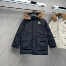 MLB 고프코어 후드 FUR 미드 구스 패딩 남여공용  블랙 3ADJB0656   F