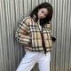 버버리 체크 크롭 푸퍼 하이넥 숏패딩 80590931  F