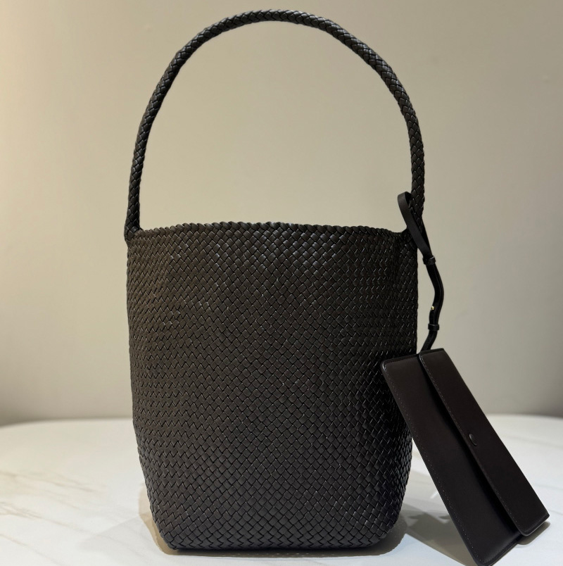 더로우 미디움 우븐 N/S 토트백 레더 커피 W1744WL60DARKG