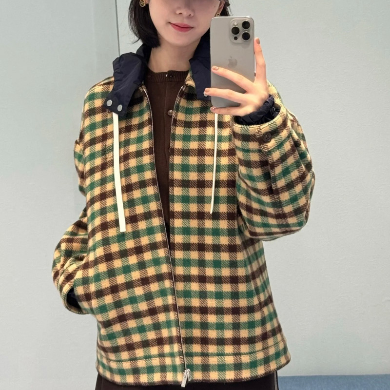 미우미우 체크 모티프 자켓 멀티컬러 ML1268175X  Y
