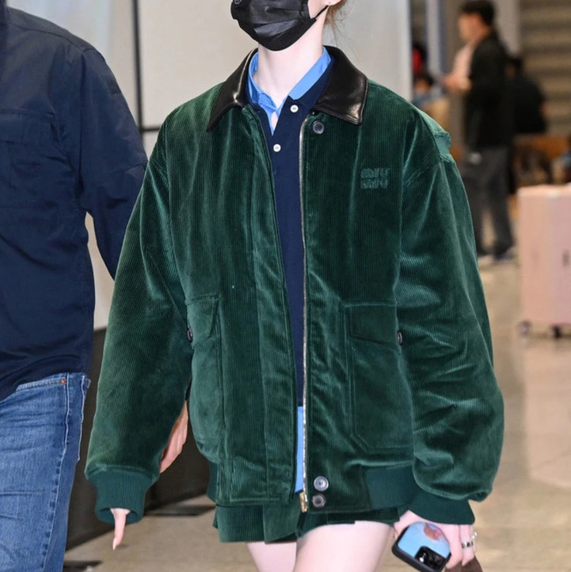 미우미우 그린 코듀로이 블루종 MLML1326-1795  Y