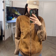 미우미우 울 가죽 집업 가디건 자켓 MMJ150177Q  Y