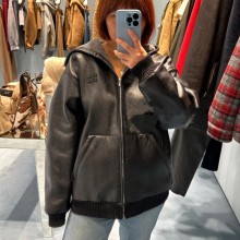 미우미우 나파 가죽 후드 여성 재킷 MPV952177R  Y