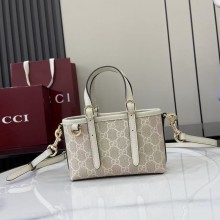 구찌 GG 엠블럼 탑핸들 미니백 베이지화이트 855491