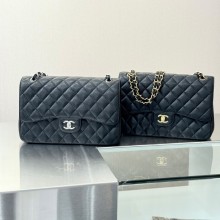 샤넬 클래식 라지 캐비어 블랙 A58600