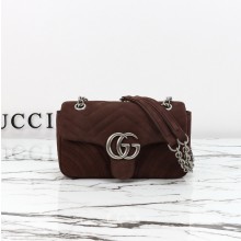 구찌 GG 마몽 스몰 스웨이드 숄더백 837280