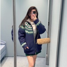 미우미우 울 오버사이즈 집업 여성 가디건 MMJ154  Y