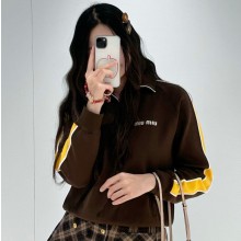 미우미우 니트 스웨트셔츠 다크 브라운 콘 MMR463   Y