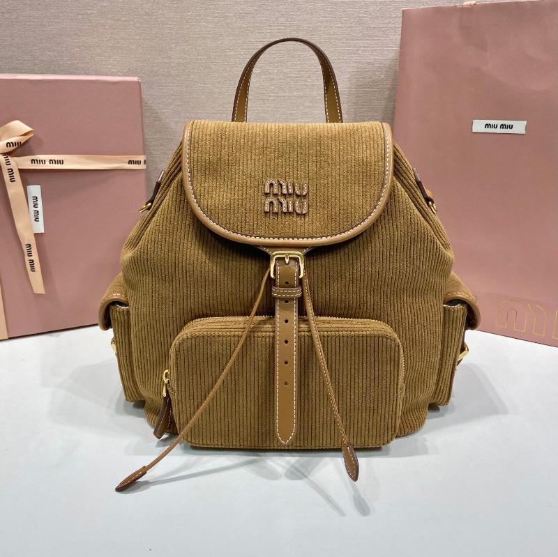 미우미우 코듀로이 백팩  5BZ042