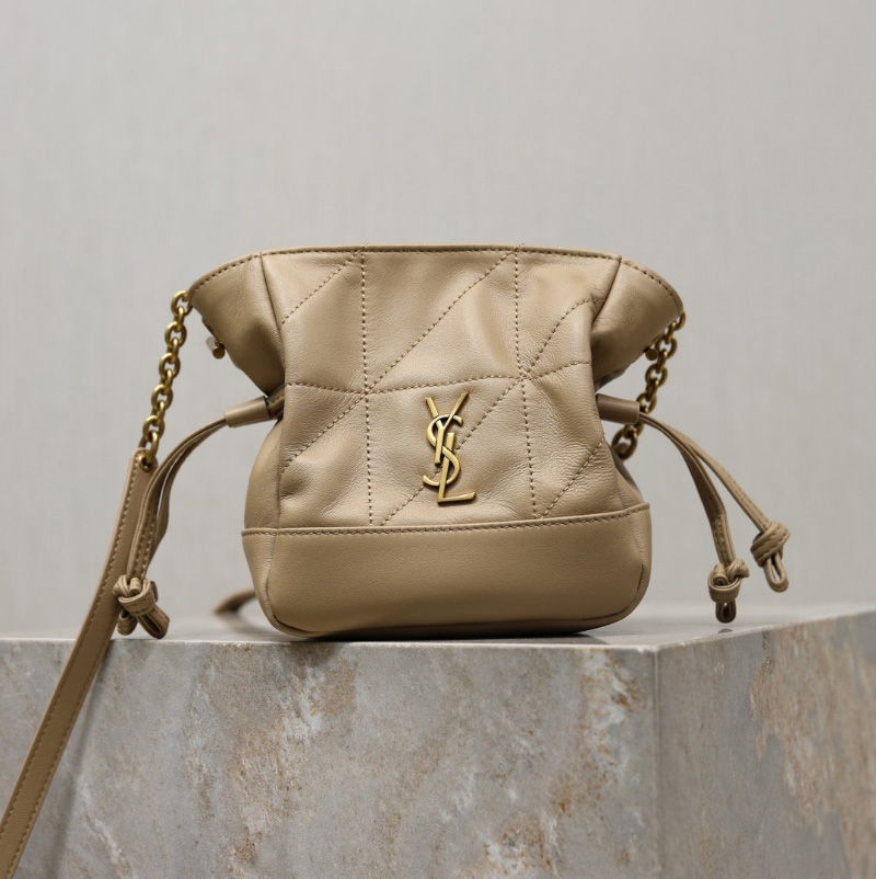 생로랑 제이미 미니 숄더 파우치 램스킨 베이지 859174