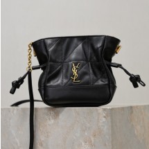 생로랑 제이미 미니 숄더 파우치 램스킨 블랙 859174