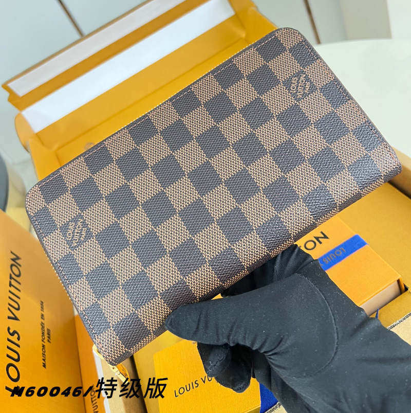 루이비통 지피 월릿 다미에 여성 지퍼 장지갑 N60046