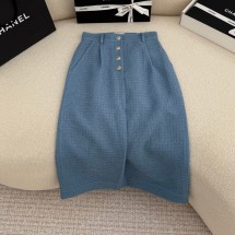 샤넬 26C 코튼 트윌 세미 스커트 캐주얼 여성 P80824V73503  H