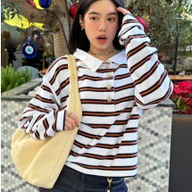 샤넬 26SS  CC 로고 버튼 코튼 트위드 풀오버 폴로 셔츠 P81087  H