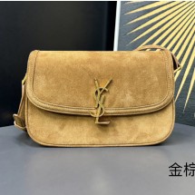 생로랑 25FW 카라멜 코냑 스몰 스웨이드 솔페리노 숄더 백 832330