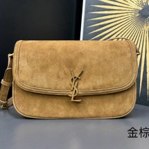 생로랑 25FW 카라멜 코냑 미디움 스웨이드 솔페리노 숄더 백 832332