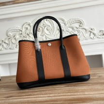 에르메스 가든 파티 30 백 네곤다 팔라듐 하드웨어 에뚜쁘 블랙 브라운 H051568CK18