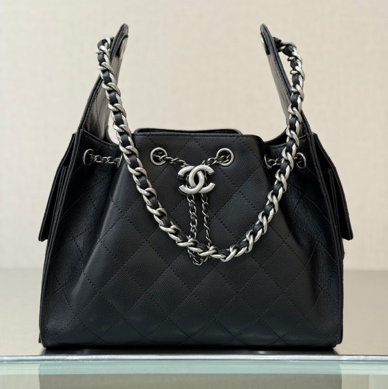 샤넬 25백 스몰 워시드 데님 블랙 은장 AS5293