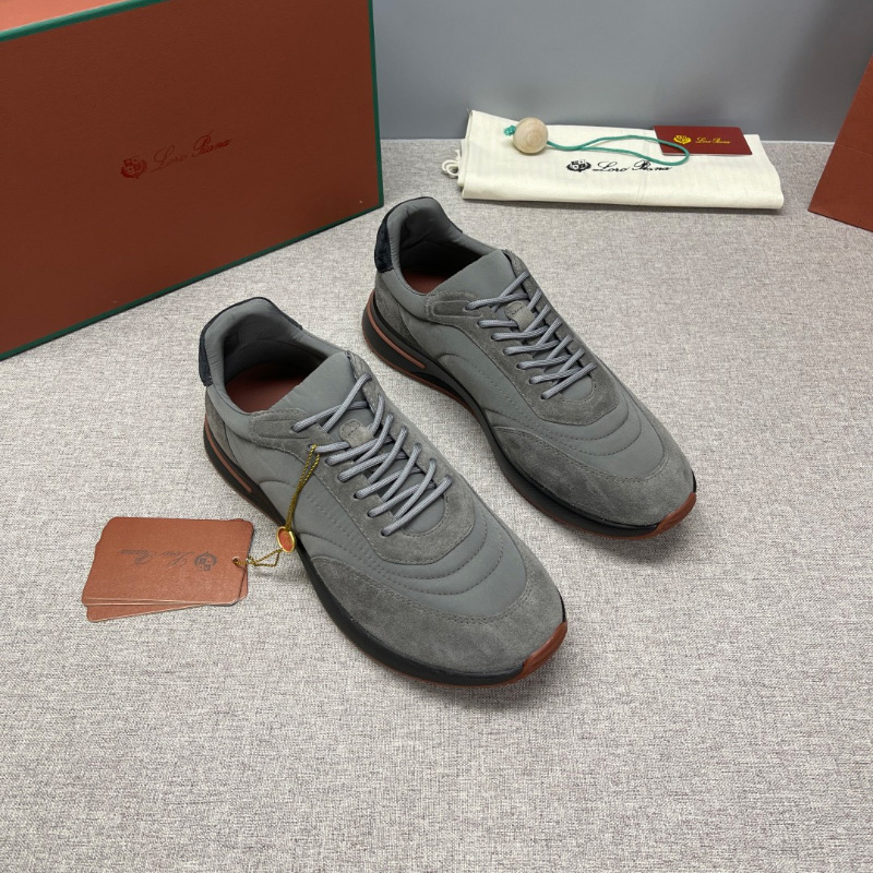 로로피아나 위켄드 워크 남성 스웨이드 쉘  그레이 스니커즈 FAM17195715