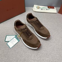 로로피아나 위켄드 워크 남성 스웨이드 쉘 브라운 스니커즈 FAM17195715