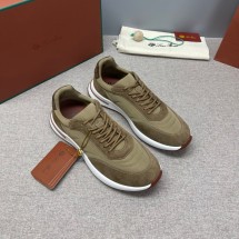 로로피아나 위켄드 워크 남성 스웨이드 쉘 베이지 스니커즈 FAM17195715