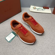 로로피아나 위켄드 워크 남성 스웨이드 쉘 오렌지 스니커즈 FAM17195715