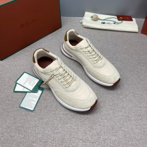 로로피아나 위켄드 워크 남성 스웨이드 쉘 아이보리 스니커즈 FAM17195715