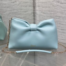 디올 보우 리본 백 미디엄 램스킨 블루 M0714OUQO_M900